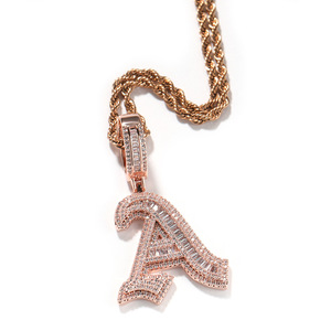Collar Hip Hop para Hombre con Colgante de Número CZ Iced Out, Cadena de Cuerda, Estilo Gótico, con Incrustaciones de Baguette - Product Image 2