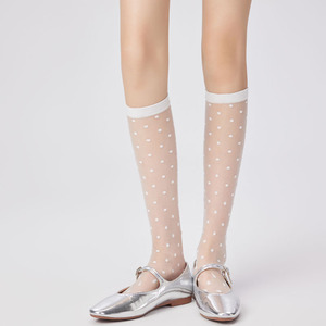 Bas cuissardes sexy à pois en nylon transparent, chaussettes longues au-dessus du genou, bas <span class=keywords><strong>de</strong></span> soie, lingerie féminine, fournisseur en gros - Product Image 4