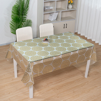 Nappe de table RNPT en PVC, motif feuilles d'érable dorées, transparente, rectangulaire, pour décorations de table de réception de mariage