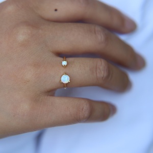 Chất Lượng Cao 18K Mạ Vàng Rhodium Mở Cuff Midi Knuckle <span class=keywords><strong>Opal</strong></span> Vàng Nhẫn - Product Image 2