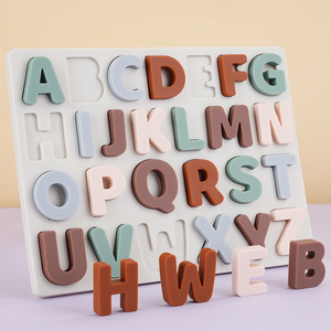 กระดานตัวอักษรซิลิโคนแบบมอนเตสซอรี่ ของเล่นเสริม<span class=keywords><strong>พัฒนาการ</strong></span>เรียนรู้สำหรับเด็กเล็ก ฝึกการเรียนรู้ตัวอักษรภาษาอังกฤษ - Product Image 3