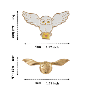Insignia MINISO clásica de <span class=keywords><strong>Harry</strong></span> <span class=keywords><strong>Potter</strong></span> Hedwig Golden <span class=keywords><strong>Snitch</strong></span>, insignia icónica para bolsos de ropa, venta al por mayor, adorno personalizable de aleación de Zinc - Product Image 6