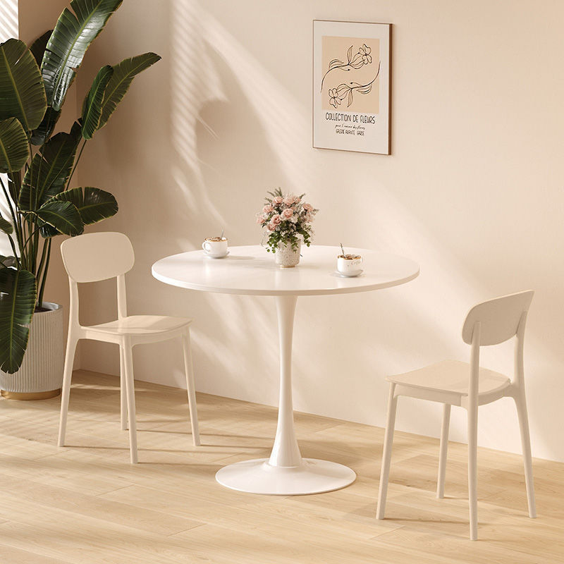 White and beige - one table and two chairs