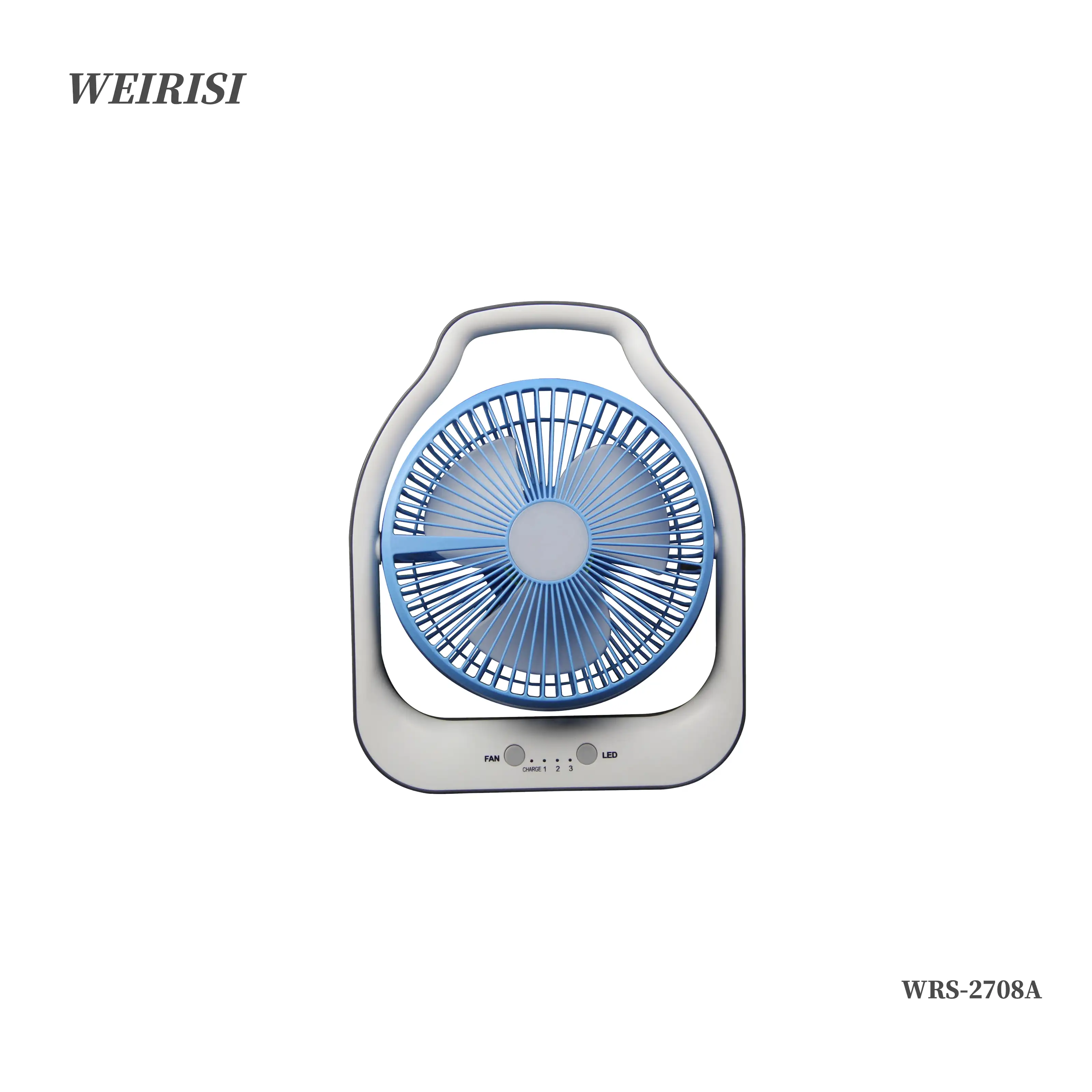 WEIRISI WRS-2708A 8 "Recharageable Mini Ventilador de Mesa com Luz LED