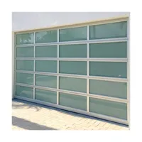 Painel de vidro automático residencial, portas elétricas modernas de alumínio para garagem com seção de vidro