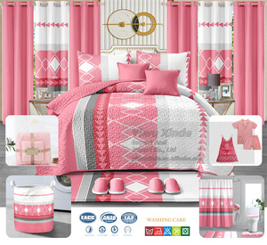 Ensemble de literie king size à expédition rapide, 26 pièces, ensemble de couvre-lit matelassé avec ensemble de salle de bain et chemises de nuit - Product Image 4