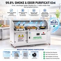 Station de cuisson mobile sans ventilation avec système de purification des fumées pour kiosque de food court, cuisson de plats sautés, friture, burgers et œufs