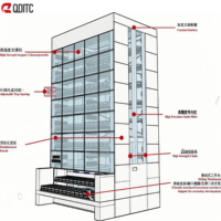 Module de levage vertical automatisé direct usine, en acier inoxydable, pour rayonnage rotatif intelligent et équipement de stockage de marchandises