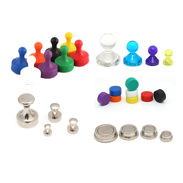 High quality neodymium whiteboard mini magnet push pin magnet strong magnetic for office