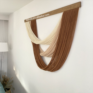 Moderno Simple gris macramé colgante de pared con muebles de barra de madera decoración de la habitación del hogar <span class=keywords><strong>tapiz</strong></span> tejido a mano dormitorio sala de estar - Product Image 3