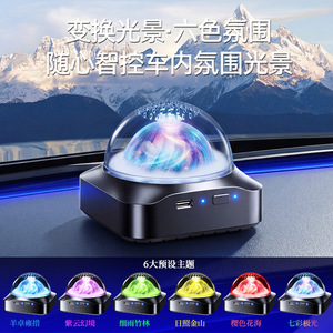 Diffuseur d'air pour voiture avec lumière ambiante six couleurs, alimenté par USB, ornement pour console centrale - Product Image 5