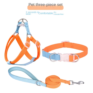 중형 대형 마카롱 프린트 개 가죽 끈 편안한 폭발 방지 애완 동물 목걸이 빠른 릴리스 개인화 된 크로스 보더 핫 세일 - Product Image 2