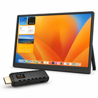 Récepteur HDMI sans fil 15,6 pouces avec émetteur, transmission 50m/164ft et haut-parleur intégré pour caméra/DVR/jeu