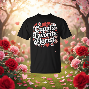 T-shirt Fleuriste Préféré de Cupidon pour la Saint-Valentin – Produit Promotionnel Premium - Product Image 3