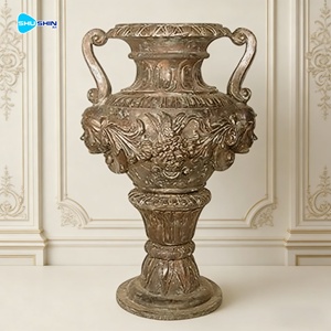 Macetero de Bronce Antiguo Fundido con Figura de Querubín, Jarrón de Lujo Personalizado con Figura de Cupido para Decoración de Exteriores de Villas y Mansões - Product Image 6