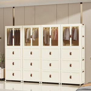 Placards multifonctionnels de <span class=keywords><strong>rangement</strong></span> de vêtements et jouets pour enfants Armoire de <span class=keywords><strong>rangement</strong></span> mobile pour chambre à coucher Organisateur de penderie en plastique avec roulettes - Product Image 5