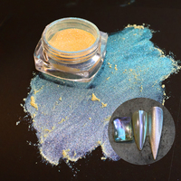 Ensemble de poudres pigmentées pour ongles de qualité cosmétique - Pigment Aurora Fairy, Pigment Candy Aurora et Pigment Chrome Néon pour vernis à ongles caméléon