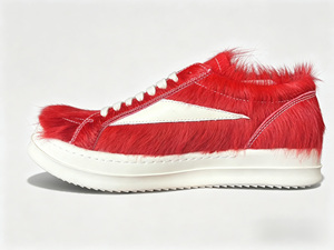 Sneakers plateforme multicolores en crin de cheval, bout rond, style lacets - Product Image 3