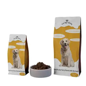 Высококачественный пластиковый пакет из фольги на заказ с молнией и окном для хранения кормов для собак doog