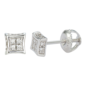 Harga Grosir Anting Stud Moissanite Perak Sterling 925 Potongan Princess Klasik 5mm dengan Pengunci Aman untuk Penggunaan Sehari-hari - Product Image 2