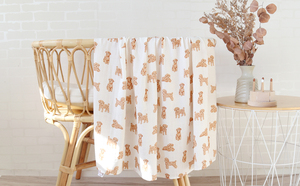 Manta de Muselina de Algodón de 2 Capas Personalizada de Fábrica, Diseño de Perro Poodle, Mantas de Bebé de Algodón, Envoltura de Muselina para Recién Nacidos - Product Image 2