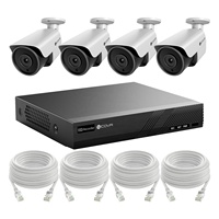 Kit NVR OEM 8 canaux 4 caméras, installation DIY simple, visualisation à distance via application, détection humaine IA, vision nocturne, système de caméra CCTV 8 canaux