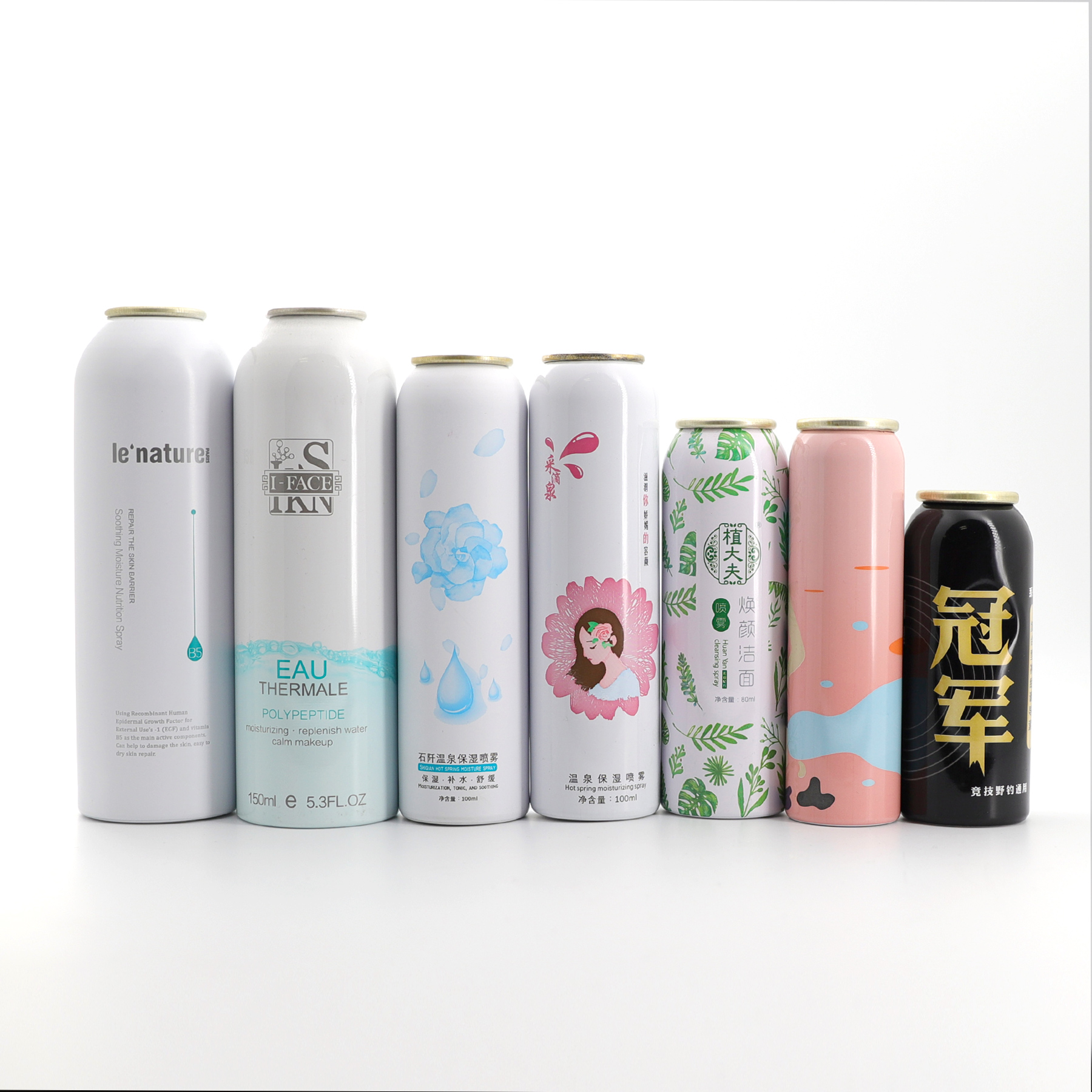 100 мл Заводской OEM Пустой Металлический аэрозольный баллон, алюминиевый аэрозольный оловянный баллон с распылителем