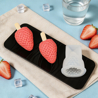 Moule en silicone de qualité alimentaire pour crème glacée en forme de fruits, fraise, pêche, mangue, raisin