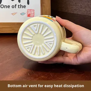 Practical <b>Ceramic</b> Mug Set with Lid and Spoon Cartoon Design Style for Business Gifts Best Friends and Girls' Birthdays - Product Image 4