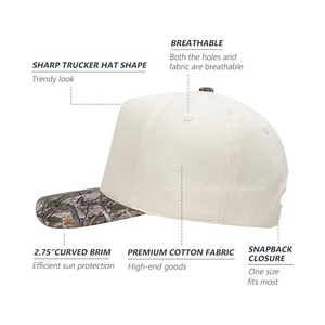 Gorra de Béisbol Estructurada Personalizada con Visera de Camuflaje Real Tree, Gorra Deportiva de Algodón y Poliéster, Logotipo Bordado Personalizado, Parche, Fábrica de Vietnam - Product Image 3