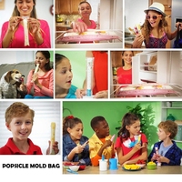 Moule à crème glacée Pop à glace en silicone, sacs d'emballage à fermeture éclair avec manches de protection, DIY bricolage