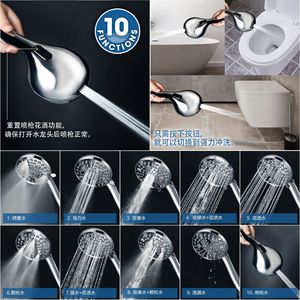 Ensemble de douche avec douchettes fixée au plafond et à main, pommeau de douche pluie de 9 pouces chromé pour salle de bain - Product Image 3