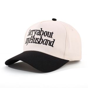 Gorra de Béisbol de Algodón de 5 Paneles en Dos Tonos con Letra 'Sorry My Husband' Bordada, Gorra Curva para el Día de San Valentín - Product Image 4