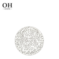 Assiette de présentation de luxe en feuille d'argent, en porcelaine fine, écologique, motif personnalisé, service de vaisselle, décoration de table de mariage