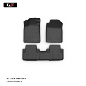 Tappetini Auto in TPE di Alta Qualità GA, Set da 3 Pezzi per <span class=keywords><strong>Honda</strong></span> CR-V 2012-2016, Tappetini Classici Neri - Product Image 1