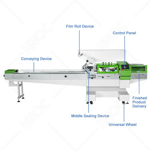 Hnoc cup cake bọc nhựa ngũ cốc thanh pita bánh mì gói máy tự động bánh mì nướng thiết bị gói - Product Image 2