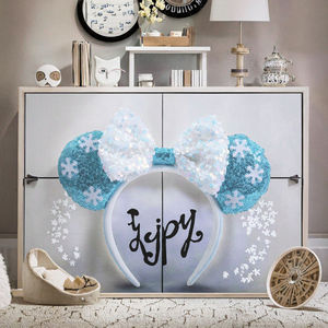 Nuovo arrivo da <span class=keywords><strong>donna</strong></span> con paillettes Color caramella orecchie da topo fascia per personaggi dei cartoni animati accessori per capelli per feste - Product Image 3