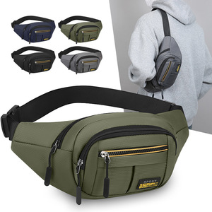 Men's Chest Bag Oxford Cloth Water Resistant Waist Pack Outdoor Sport Casual Shoulder Crossbody Bag Gray Black Green Blue - Product Image 1