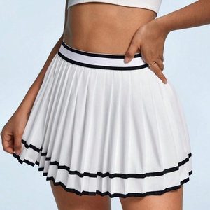 Nylon Stretchy Color Block Sportswear Active Breathable 2 Pieces Skort Skirts <b>Sets</b> Women Wear Clothing Manufacturer - Product Image 1