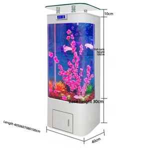 Living room small household heat-bent glass floor-standing wall-mounted back-filtering non-replacement water <strong>tank</strong> white - Product Image 6