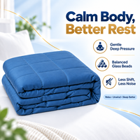 Selimut Berbobot Four Seasons 100% Katun dengan Isian Butiran Kaca Warna Solid untuk Rumah, Hotel, dan Perjalanan