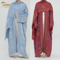 Ensemble deux pièces élégant Loriya automne 2026 : Cardigan ample en maille grande taille avec embellissements en dentelle + Foulard LR1314