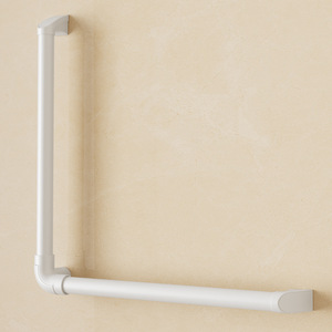 Barre d'appui en forme de L en alliage d'aluminium, capacité de charge de 150 kg, barre de sécurité pour salle de bain, personnes âgées, femmes enceintes - Product Image 1