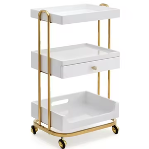 Carrito de Peluquería Móvil, Super Resistente, Moderno, Dorado, Mueble de Salón, Carrito para <span class=keywords><strong>Barber</strong></span>ía - Product Image 1
