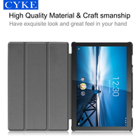 Étui pour tablette CYKE Trifold anti-chute Smart X605 10,1 pouces en cuir PU pour Lenovo TAB M10 FHD REL TB-X605LC Tb-X605FC 10,1