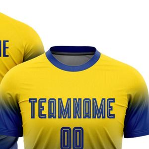 Camiseta de Fútbol con Degradado Amarillo y Azul, Manga Corta, Transpirable, de Secado Rápido, Ligera, para Entrenamiento y Partido - Product Image 4