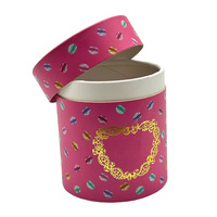 Personnalisez votre propre boîte d'emballages de boîtes cylindriques pour timbres en feuille d'or Boîtes de gâteaux macarons en chocolat sucré de qualité alimentaire