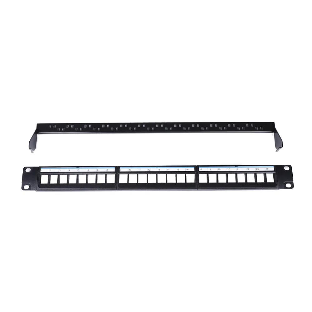 19"1U UTP 24 PORTS PATCH BLANK PANEL WITH CABLE MANAGEMENT