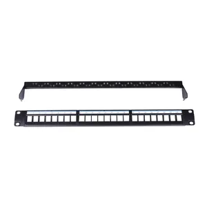 PANNEAU VIERGE 19 "1U UTP 24 PORTS PATCH AVEC GESTION DES CÂBLES