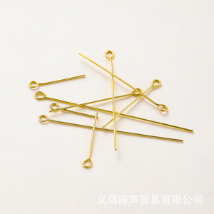 Earring <b>Beading</b> <b>Needle</b> 18K Gold Plated Brass Round Head For Handmade Jewelry Making Supplies Kit - Product Image 1